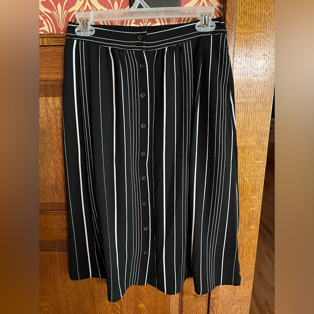 Dex Midi Skirt Black White Stripe Women's XS EUC